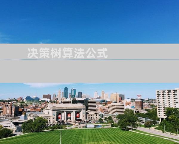 决策树算法公式