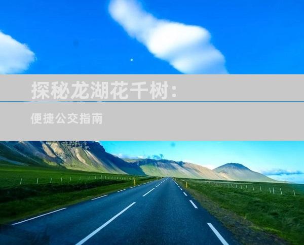 探秘龙湖花千树：便捷公交指南