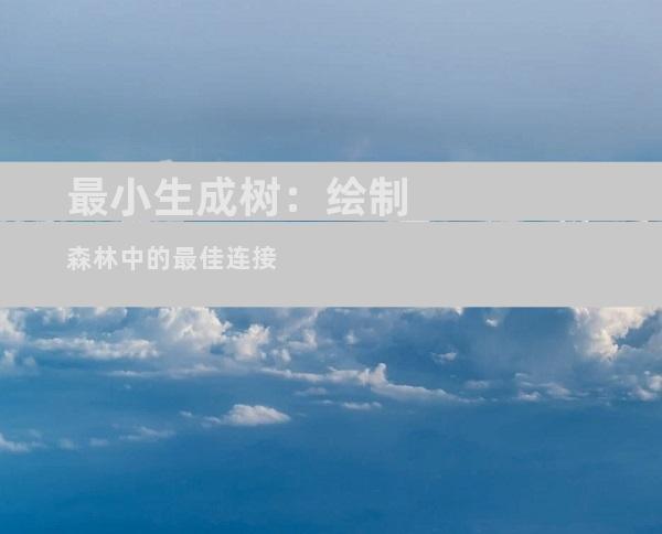 最小生成树：绘制森林中的最佳连接