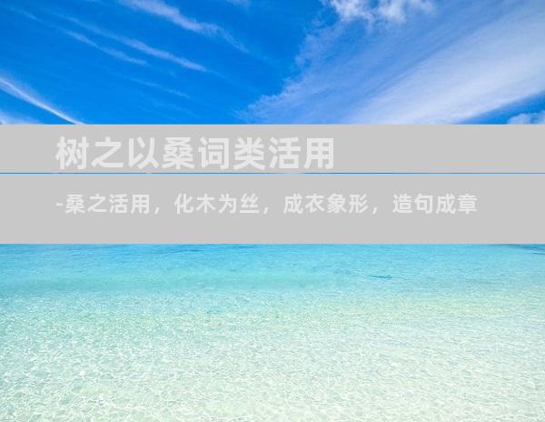 树之以桑词类活用-桑之活用，化木为丝，成衣象形，造句成章