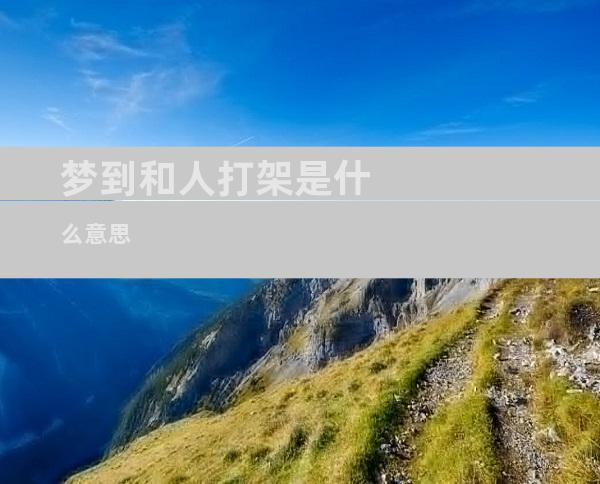 梦到和人打架是什么意思