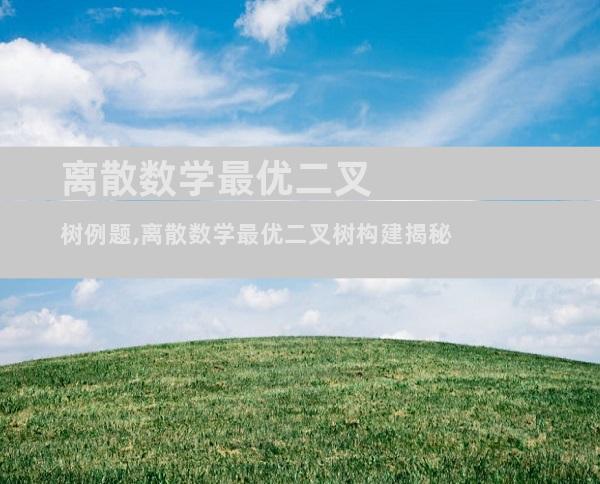 离散数学最优二叉树例题,离散数学最优二叉树构建揭秘